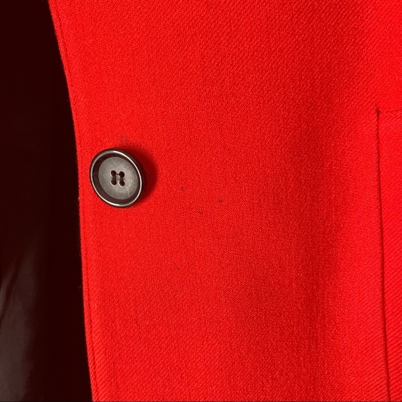Smythe Red Wool Mid Length Flared Sleeve Coat - Picture 4 of 7